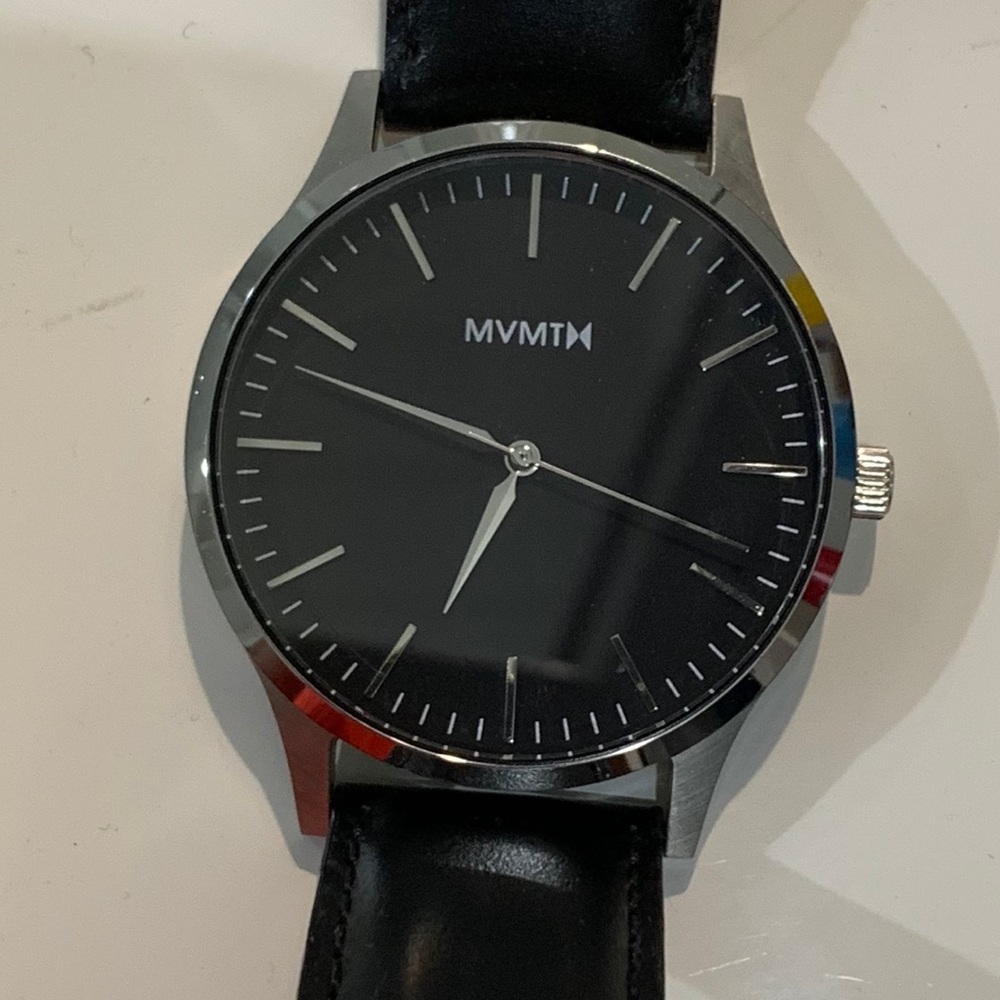 Black and Silver MVMT watch